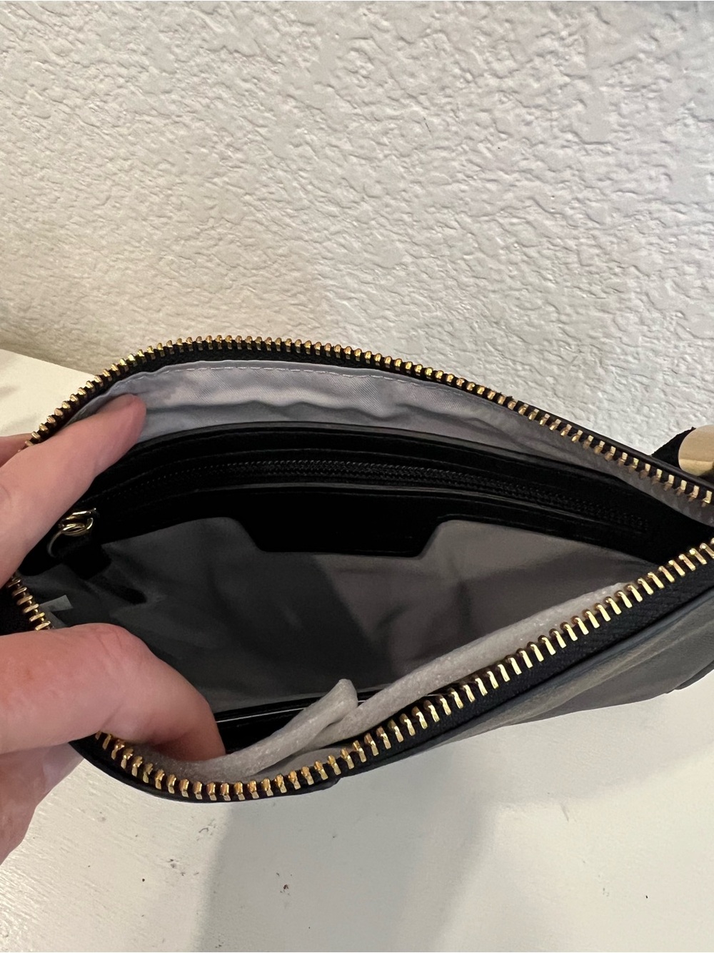 INC International Concepts Black Wristlet Clutch with Tassel Accent - Picture 3 of 3